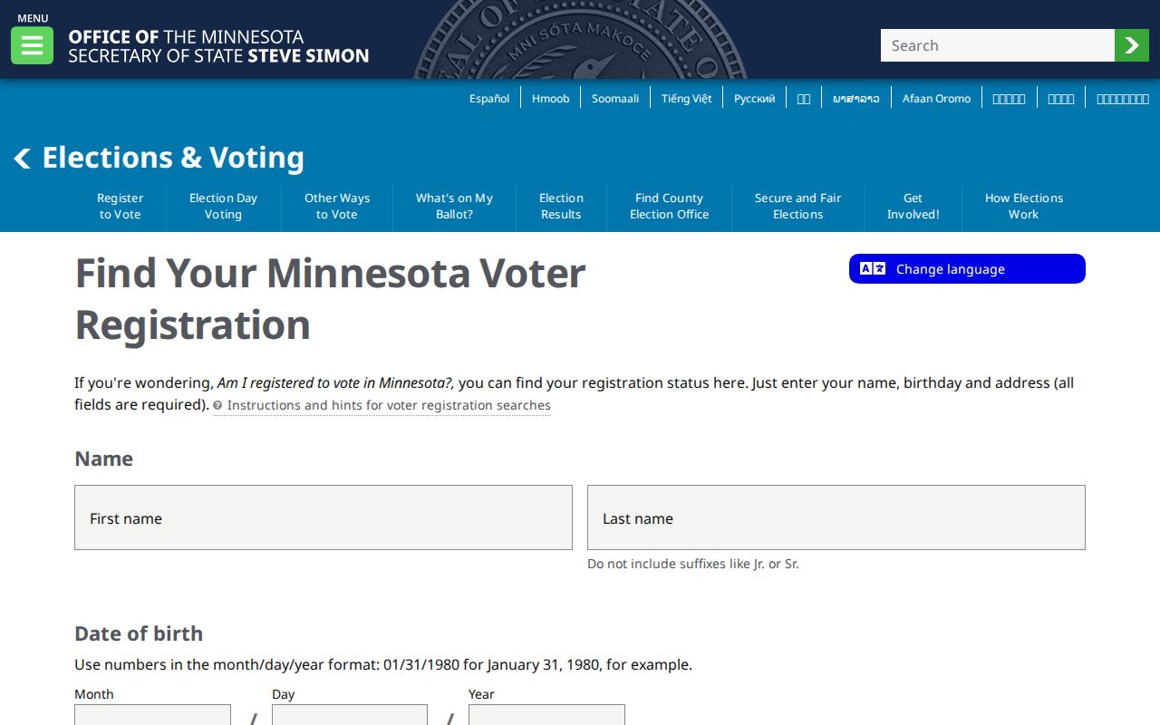 White Bear Lake residents directory Minnesota voter registration confirmation fields